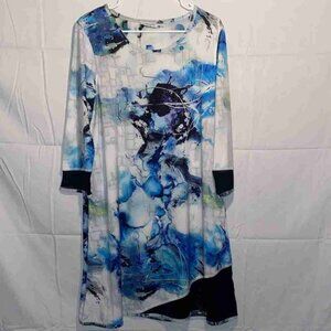 Abstract Blue and White Dress